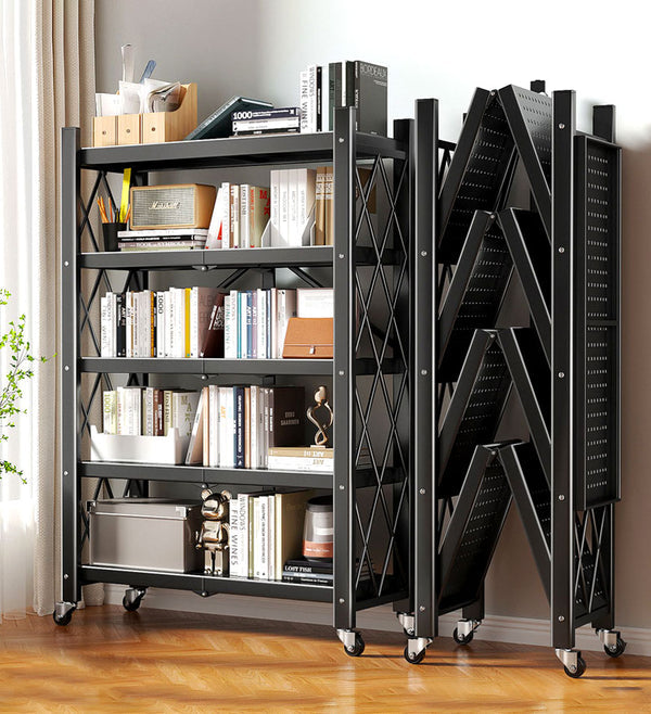 🔥Last day for factory clearance! Only $ 39.99✨Heavy Duty Foldable Metal Organizer Shelves with Wheels