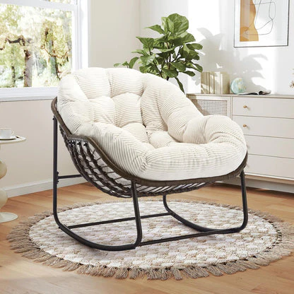 Your Cocoon of Comfort: The Deep-Cushioned Magic of a Rocking Papasan Chair