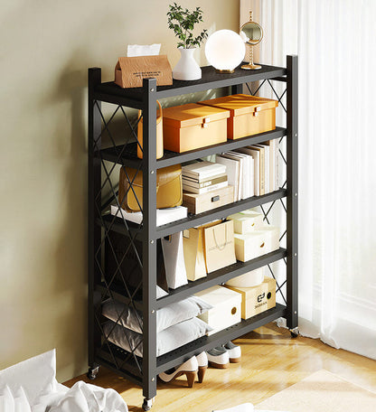 🔥Last day for factory clearance! Only $ 39.99✨Heavy Duty Foldable Metal Organizer Shelves with Wheels