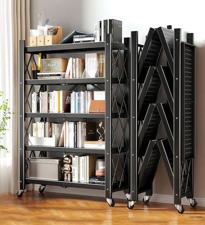 🔥Last day for factory clearance! Only $ 39.99✨Heavy Duty Foldable Metal Organizer Shelves with Wheels