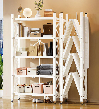 🔥Last day for factory clearance! Only $ 39.99✨Heavy Duty Foldable Metal Organizer Shelves with Wheels