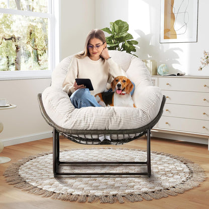 Your Cocoon of Comfort: The Deep-Cushioned Magic of a Rocking Papasan Chair