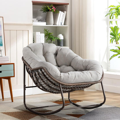Your Cocoon of Comfort: The Deep-Cushioned Magic of a Rocking Papasan Chair