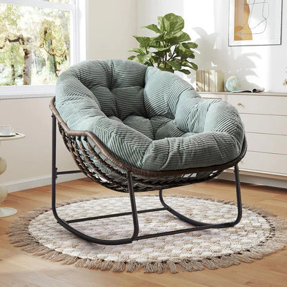 Your Cocoon of Comfort: The Deep-Cushioned Magic of a Rocking Papasan Chair