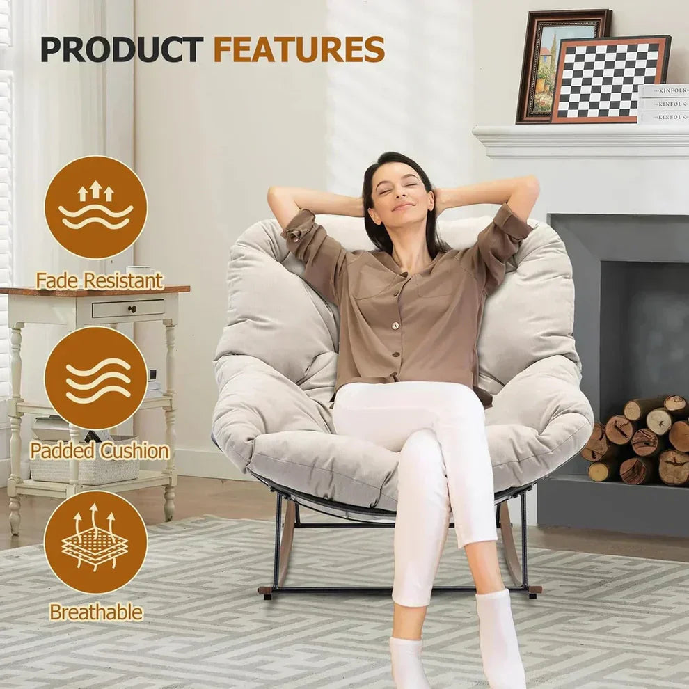 Your Cocoon of Comfort: The Deep-Cushioned Magic of a Rocking Papasan Chair