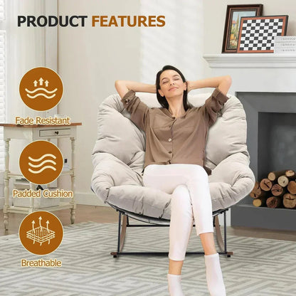 Your Cocoon of Comfort: The Deep-Cushioned Magic of a Rocking Papasan Chair