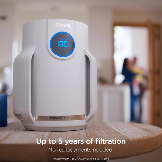 Home purifier with NeverChange HEPA air filter for multi-room powerful purification, filters smoke and captures 99.98% of particles and dust
